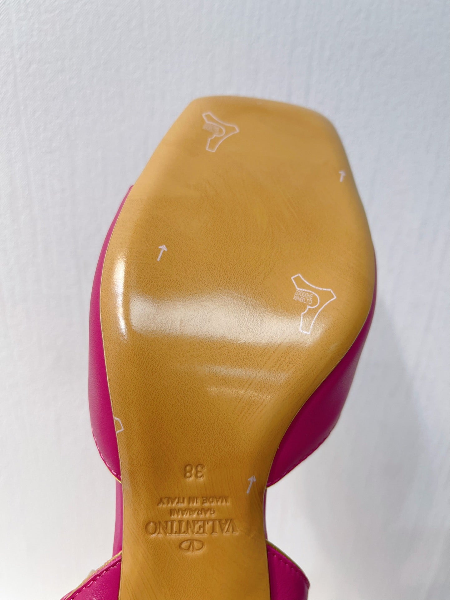 VT Sandals Heels 50mm Fuchsia Pink Cowhide 292772