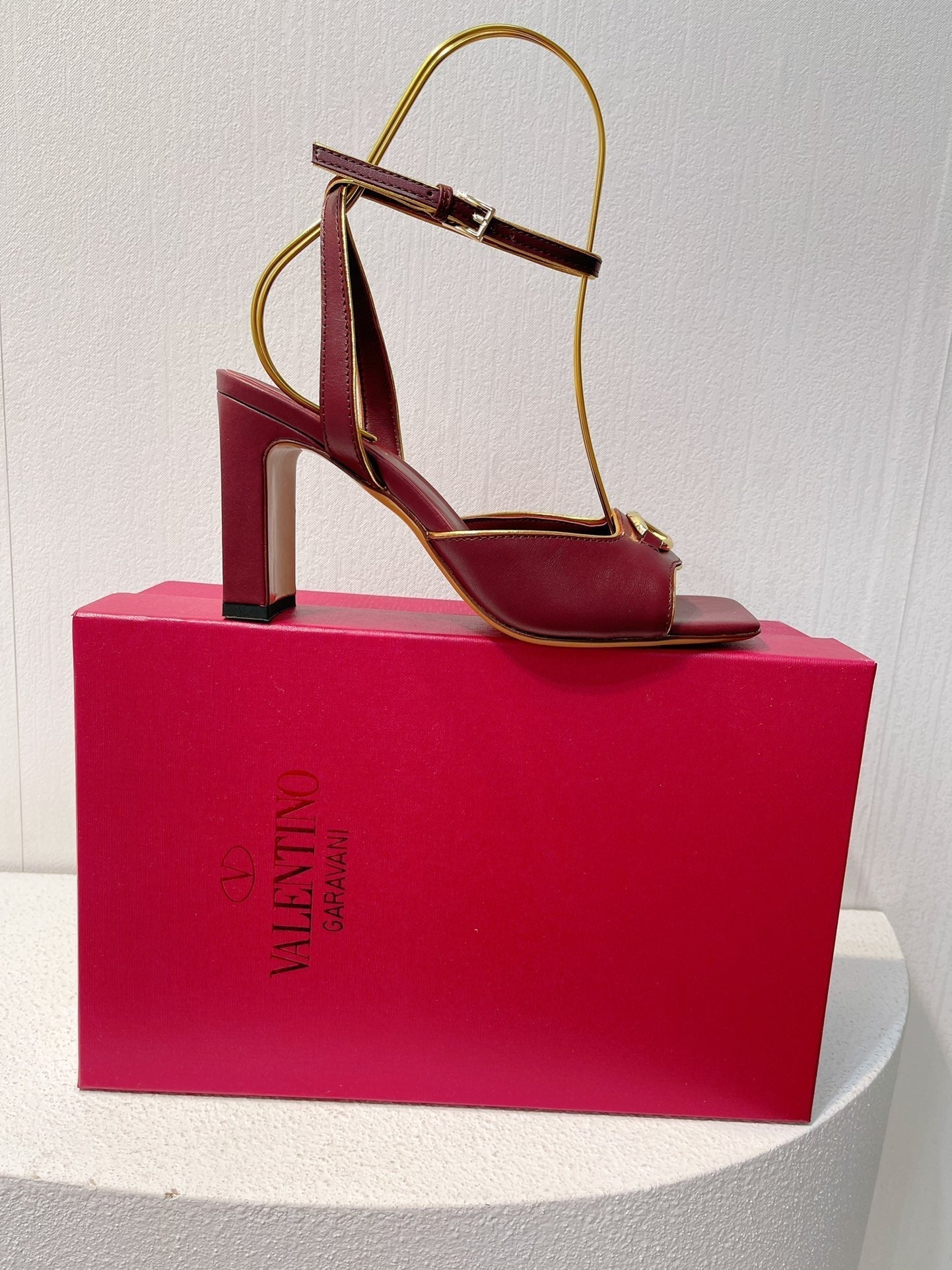 VT Sandals Heels  70mm  Ruby Red Cowhide 292779