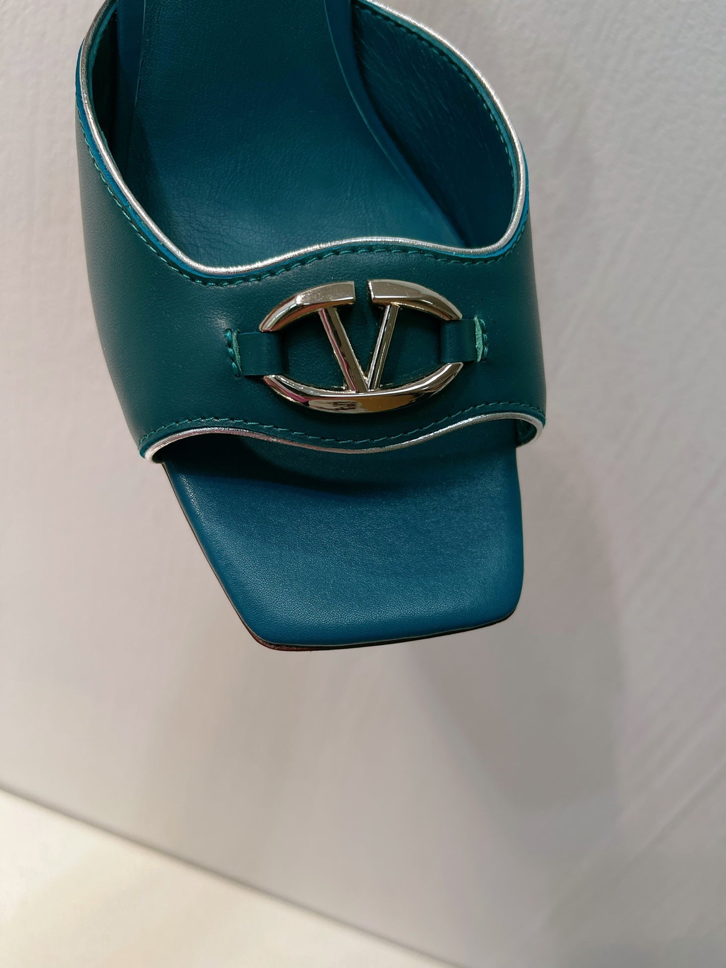 VT Sandals Heels  70mm Emerald Green Cowhide 292780