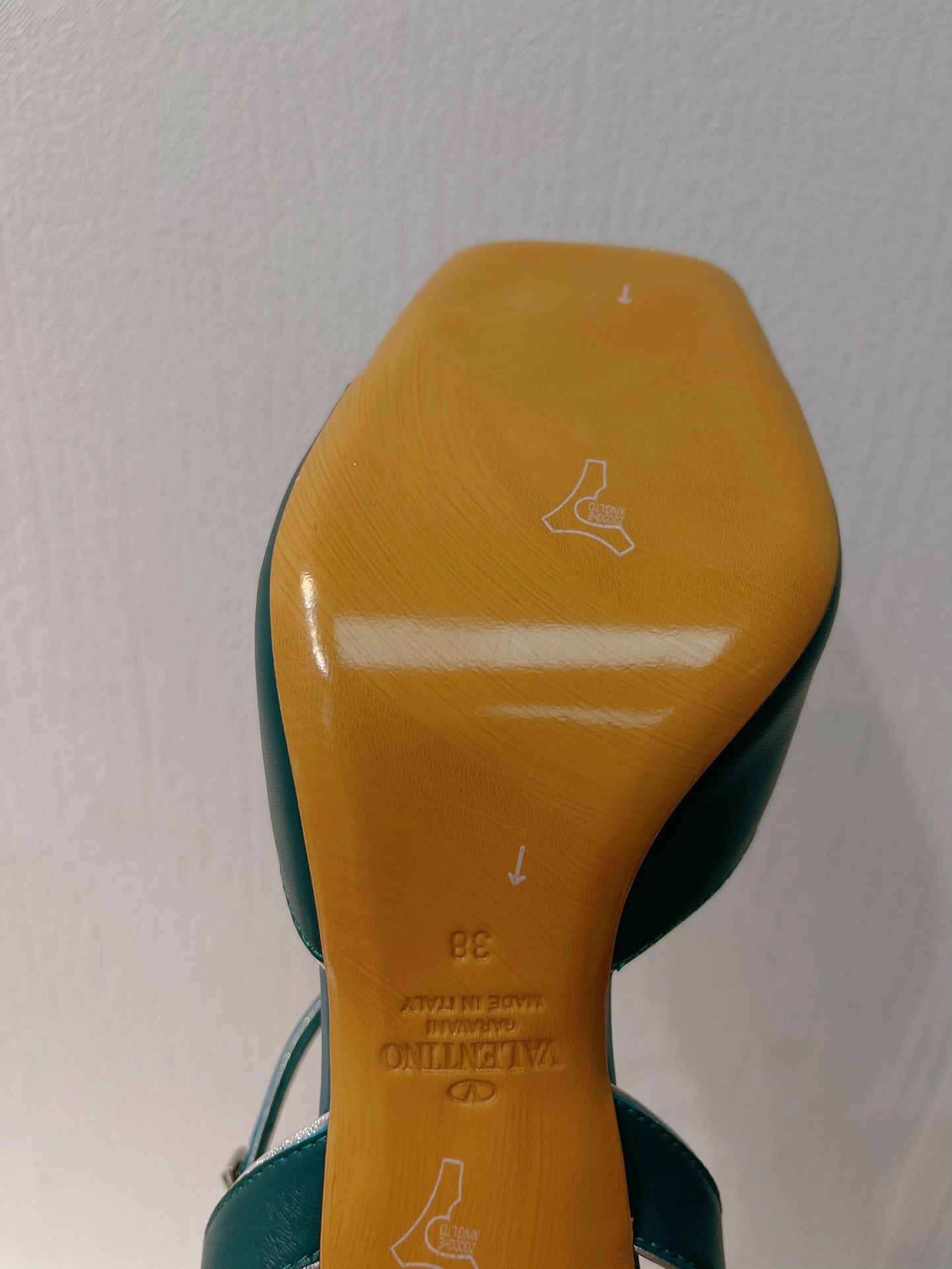 VT Sandals Heels  70mm Emerald Green Cowhide 292780