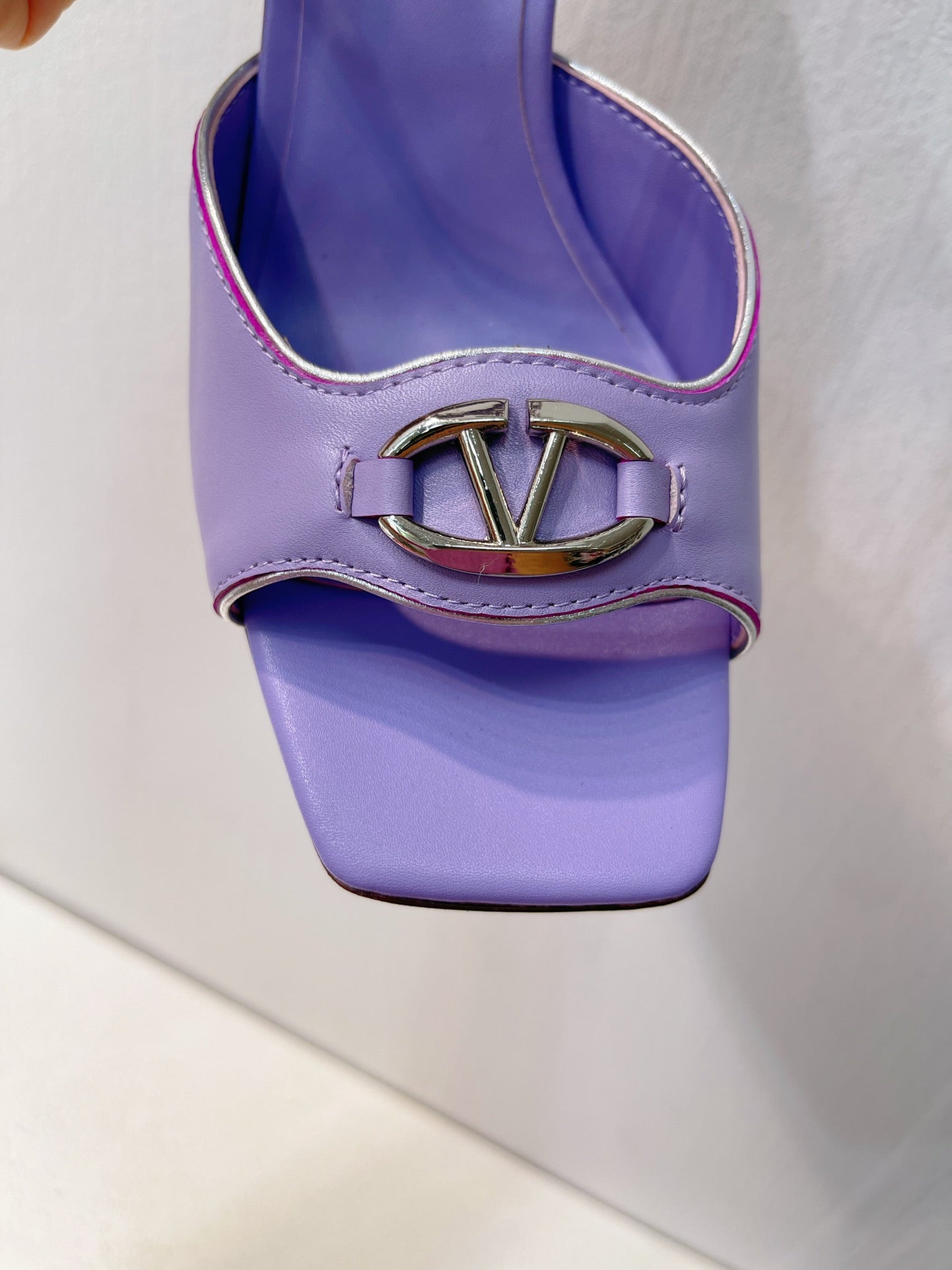 VT Sandals Heels  70mm Medium Purple Cowhide 292781