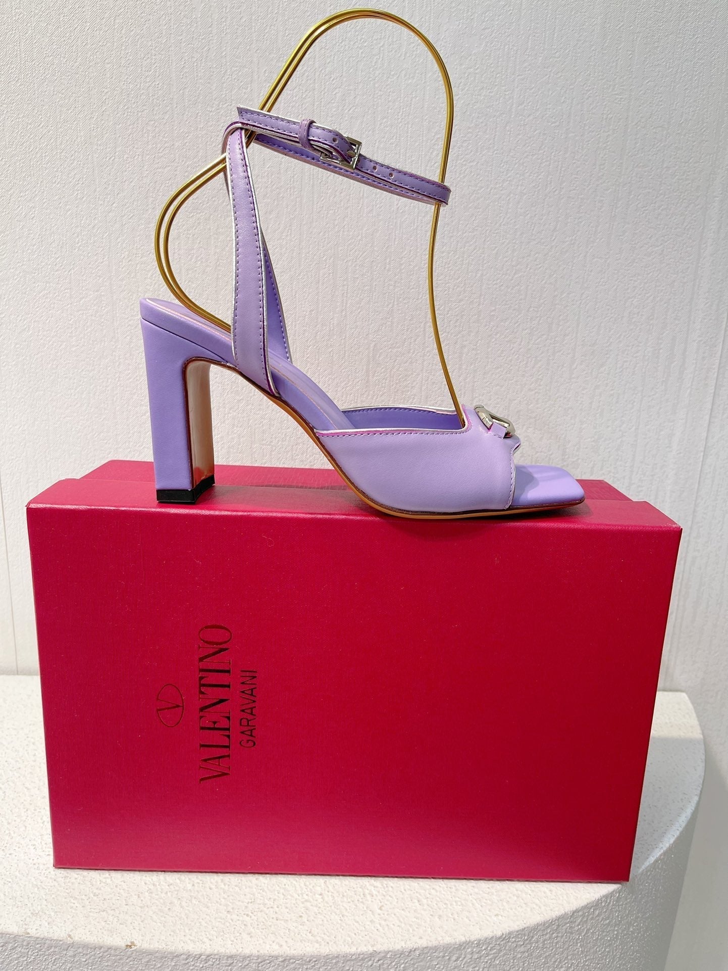 VT Sandals Heels  70mm Medium Purple Cowhide 292781