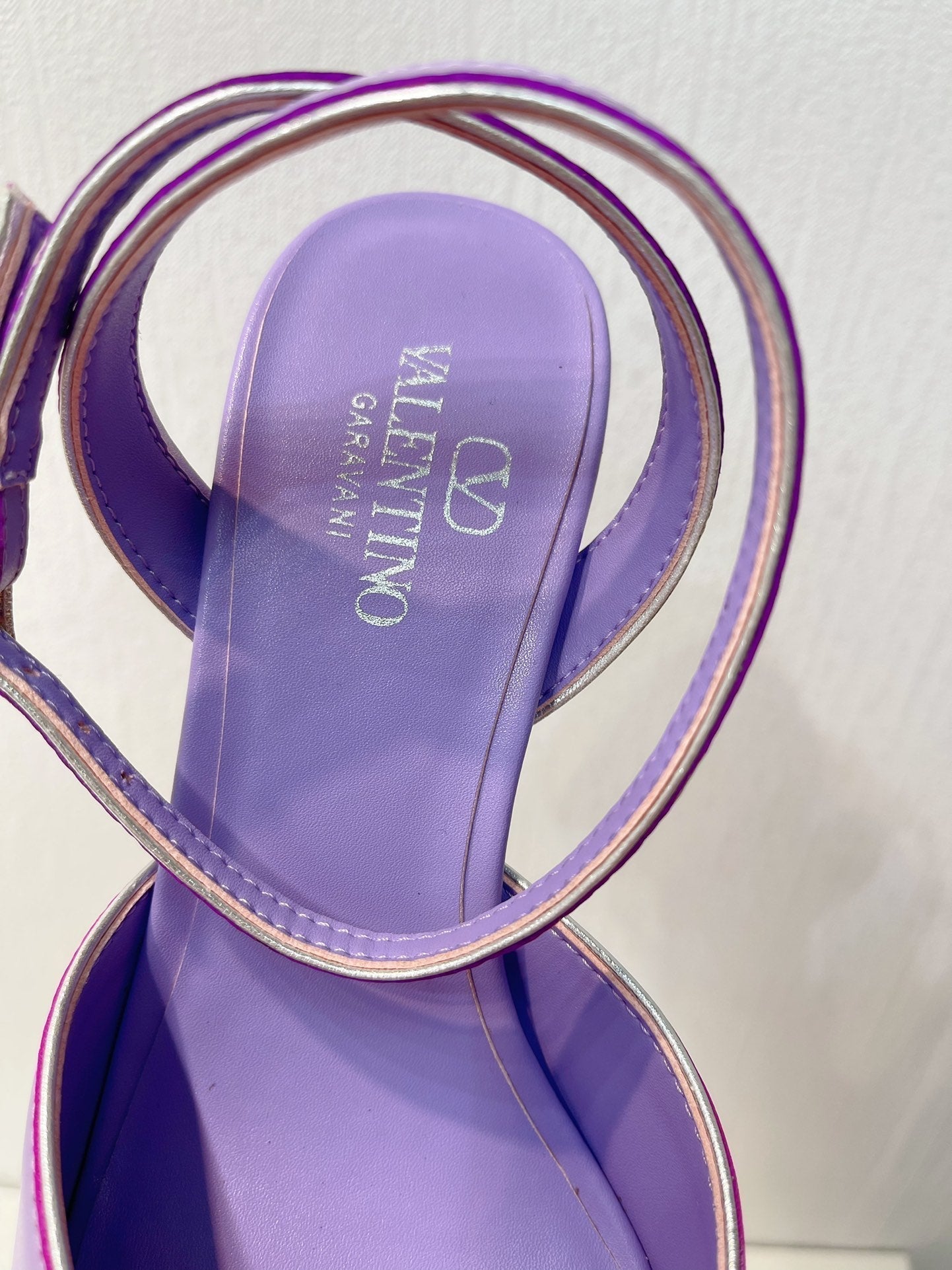 VT Sandals Heels  70mm Medium Purple Cowhide 292781