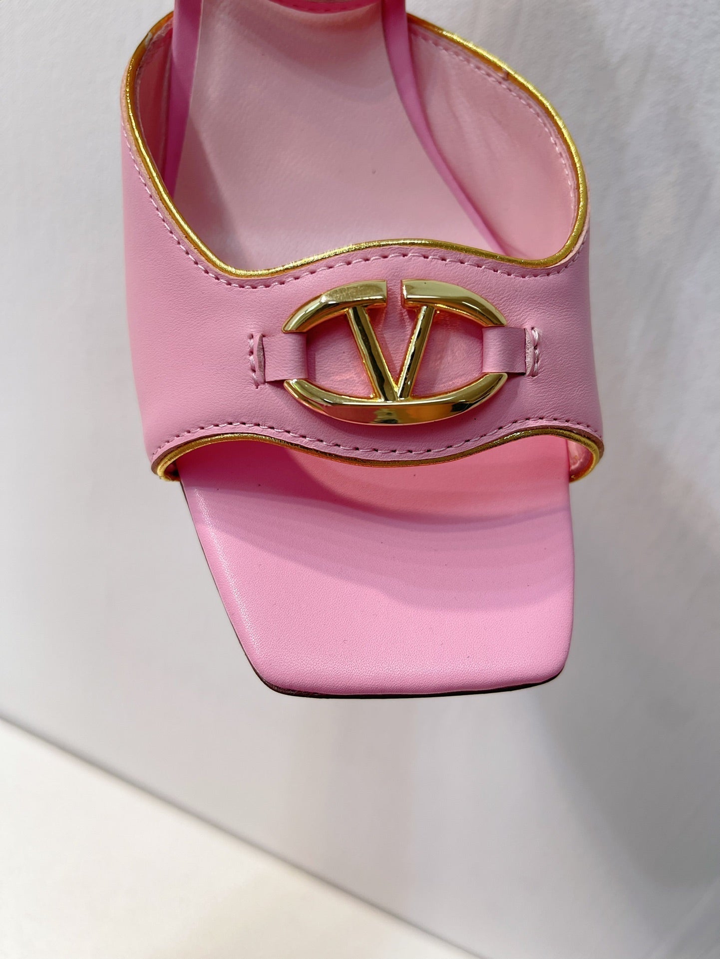 VT Sandals Heels 70mm Pink Cowhide 292782