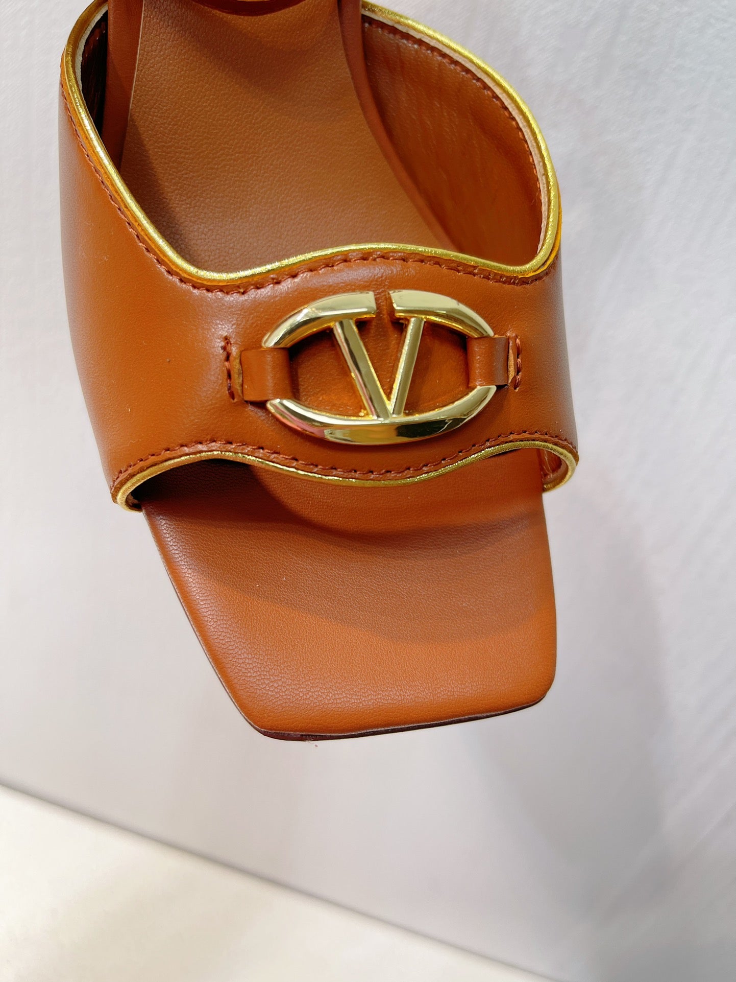 VT Sandals Heels 70mm Brown Cowhide 292783