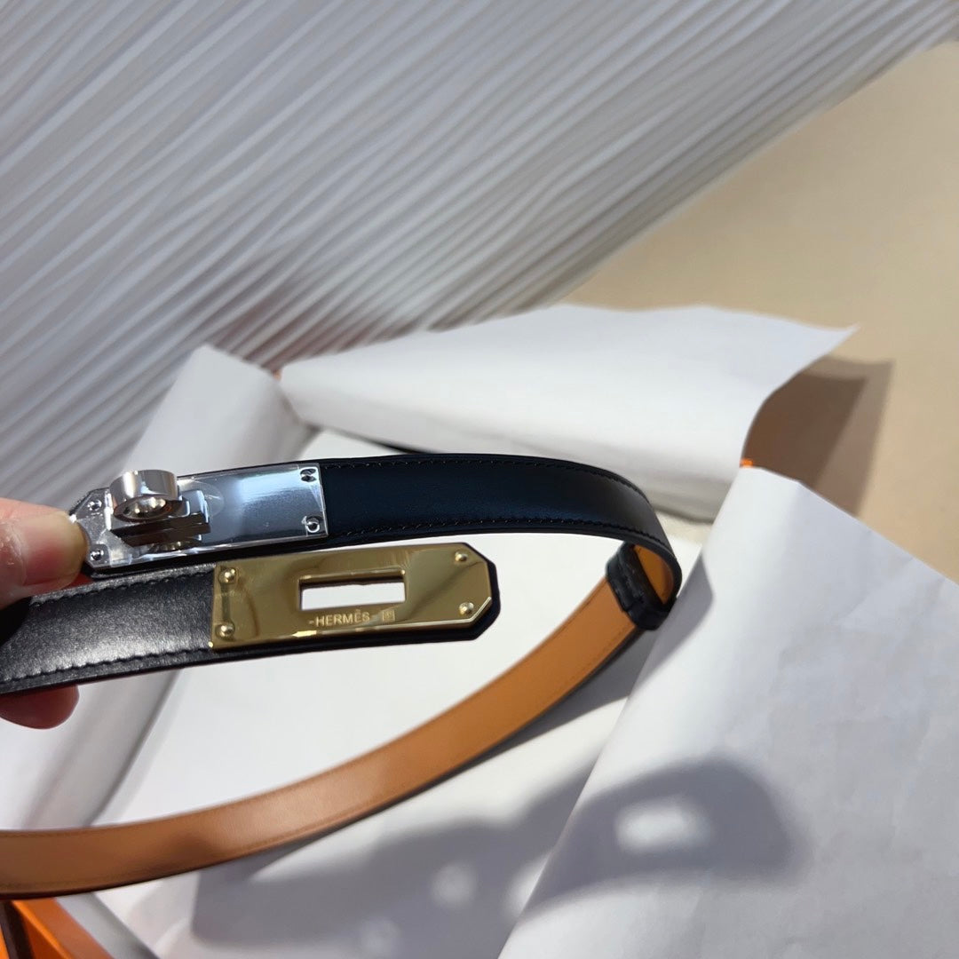 hm kelly belt 18mm black calfskin gold buckle