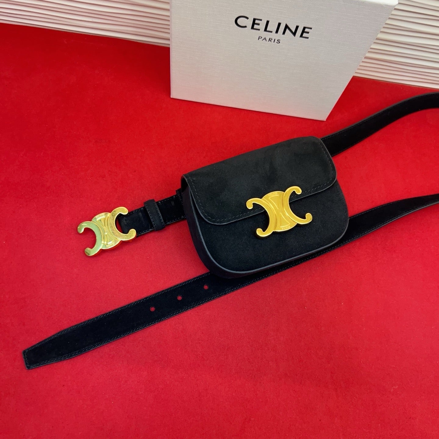 Celine 2026 Triomphe Belt Bag 25mm Suede