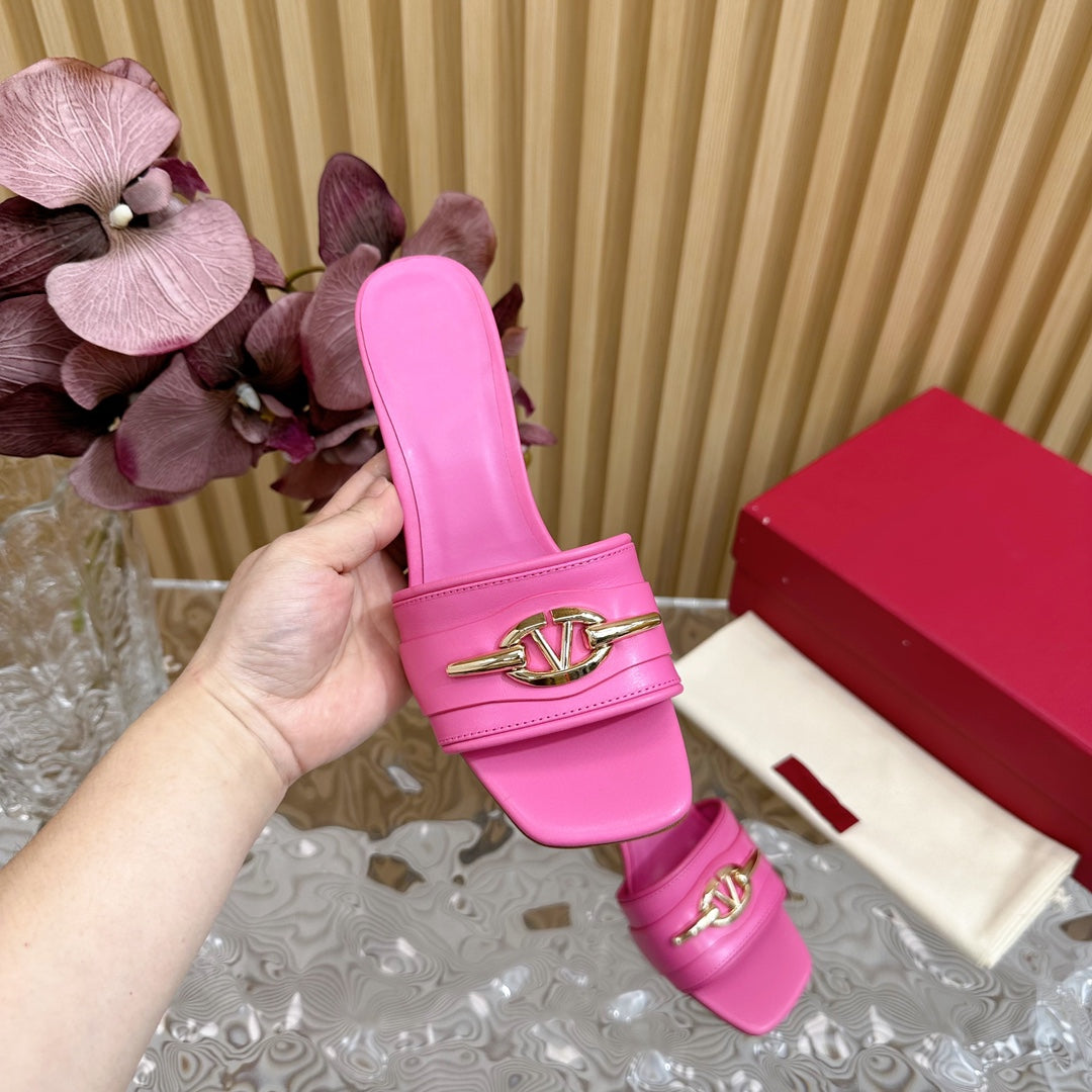 High Heel 70 Mule Sandal The Bold Edition Vlogo Square Toe Pink