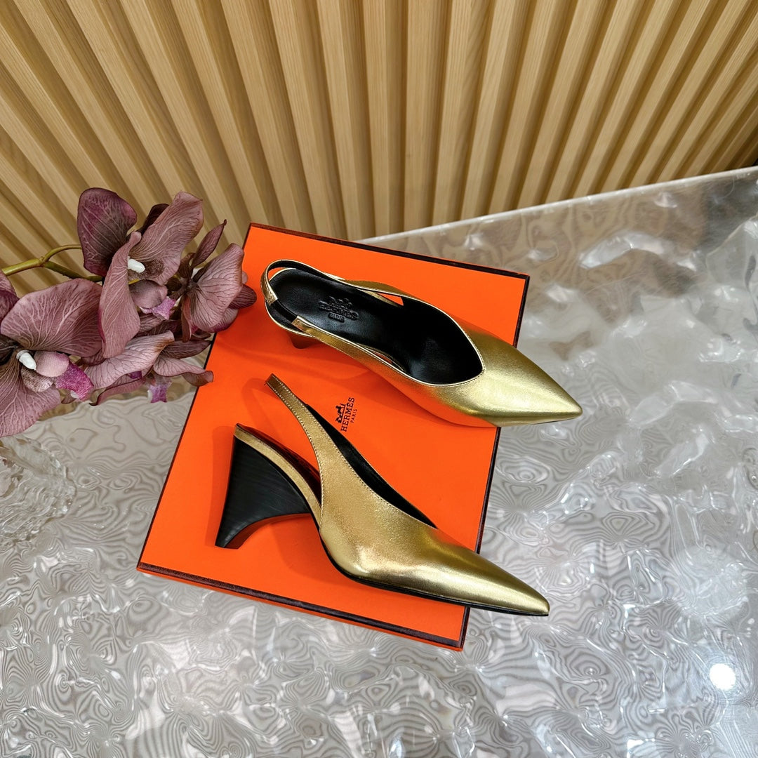 HM Intime 75 Pump Gold Lambskin 957089