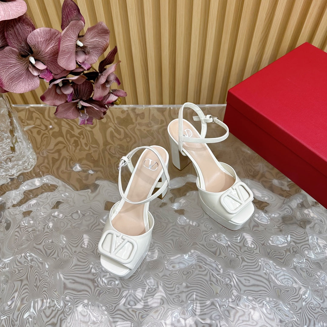 VT High Heels Sandals 110mm White Calfskin 286478