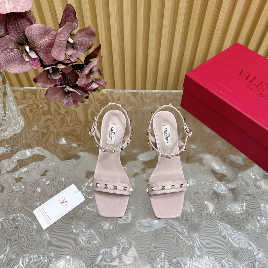 High Sandal 86mm In Rose Pink Cowhide 102068