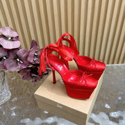 CL 25C Cassia Lace Up Alta 160mm Red Silk 221614