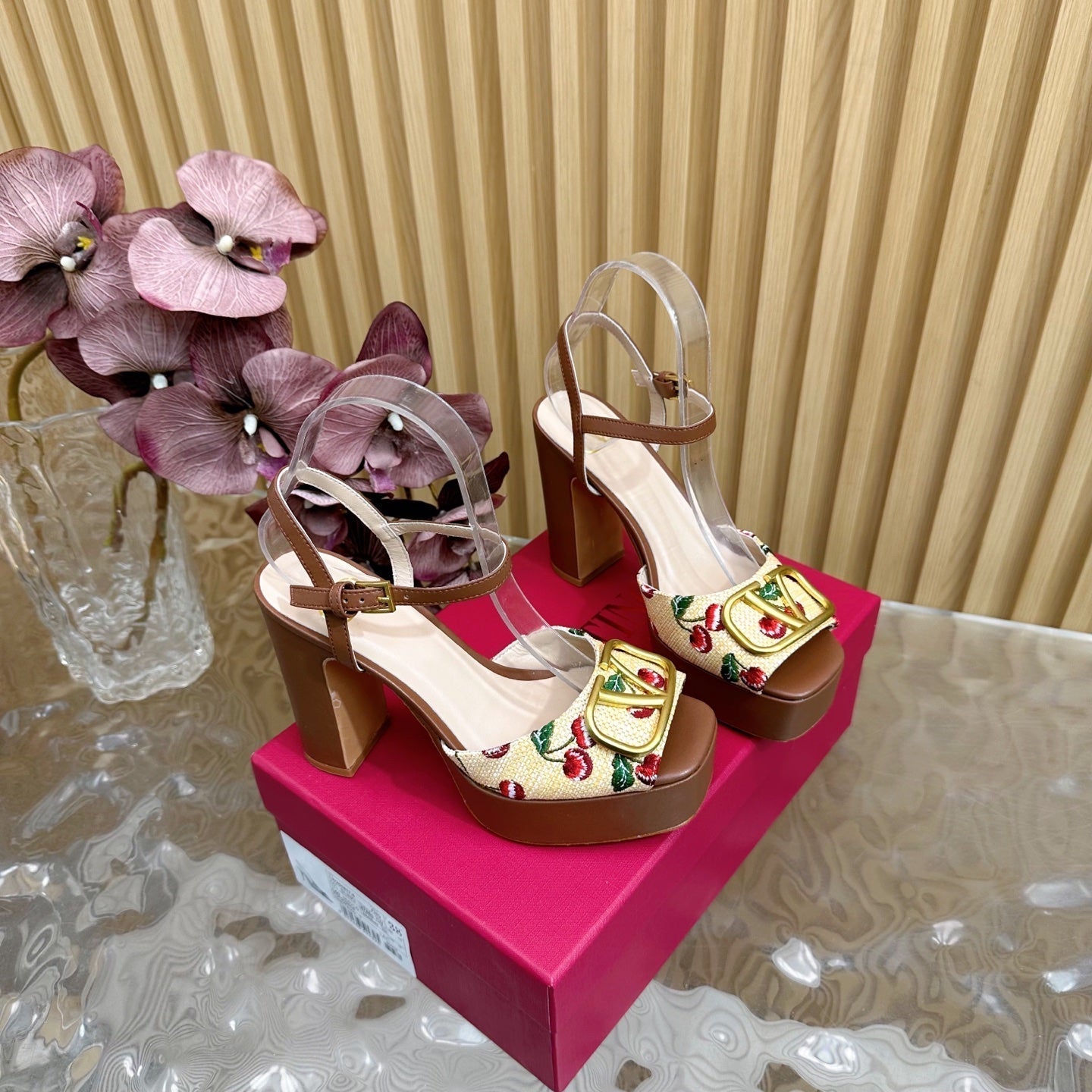 VT 2025 High Heels Sandals 110mm Brown Calfskin 286488