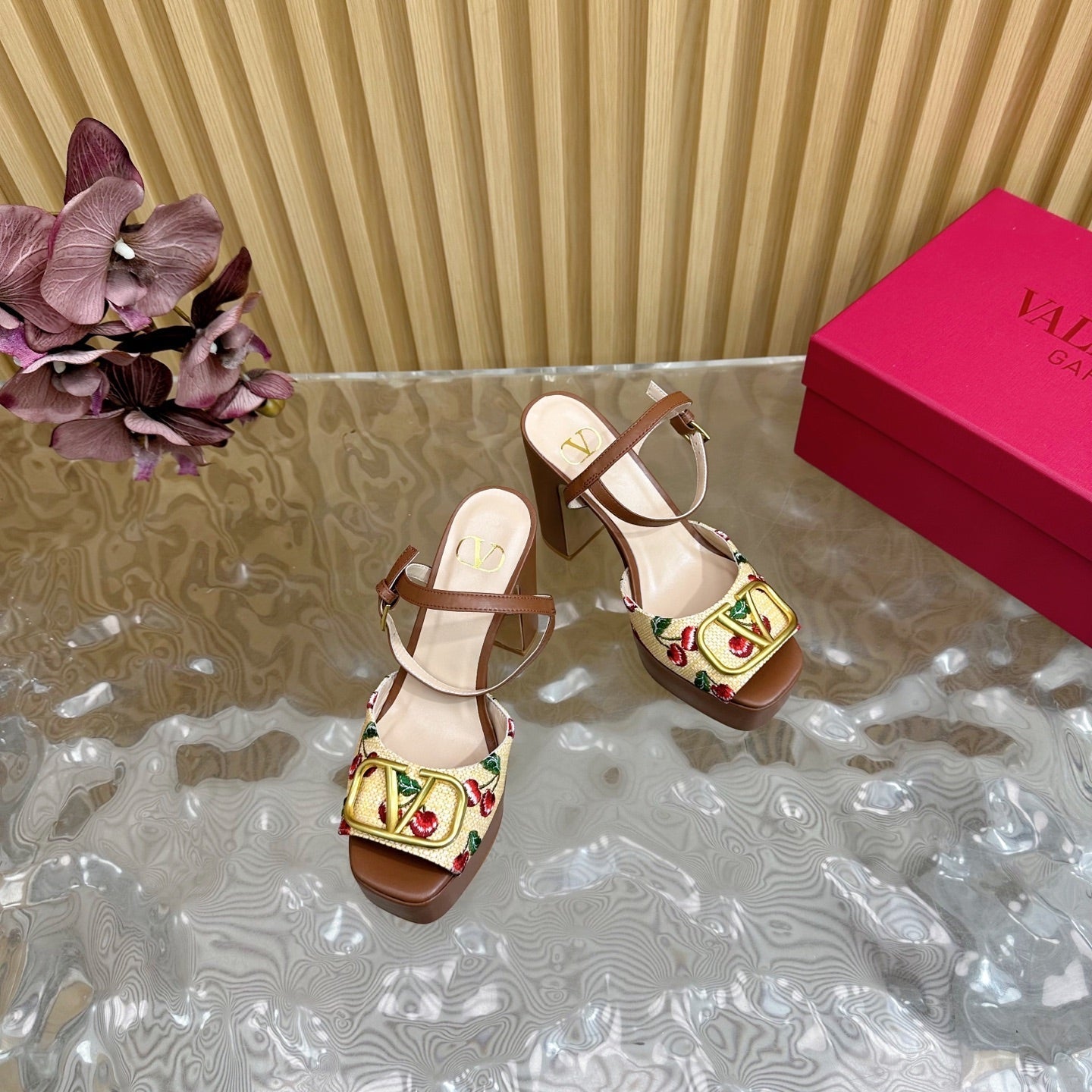 VT 2025 High Heels Sandals 110mm Brown Calfskin 286488