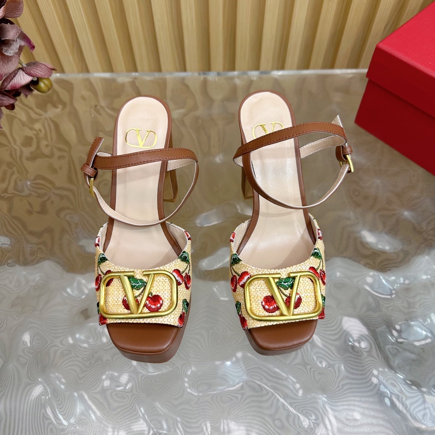 VT 2025 High Heels Sandals 110mm Brown Calfskin 286488