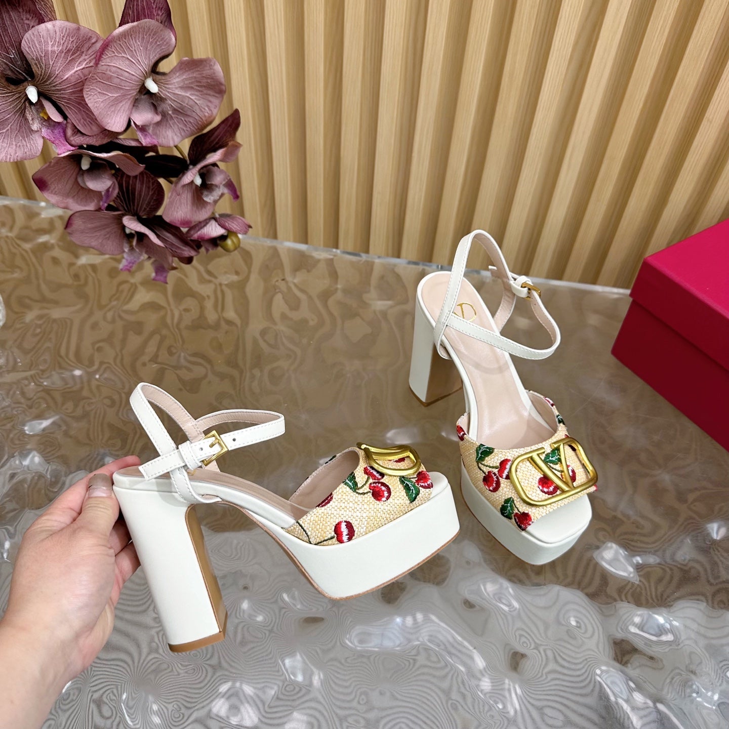 VT 2025 High Heels Sandals 110mm White Calfskin 286489