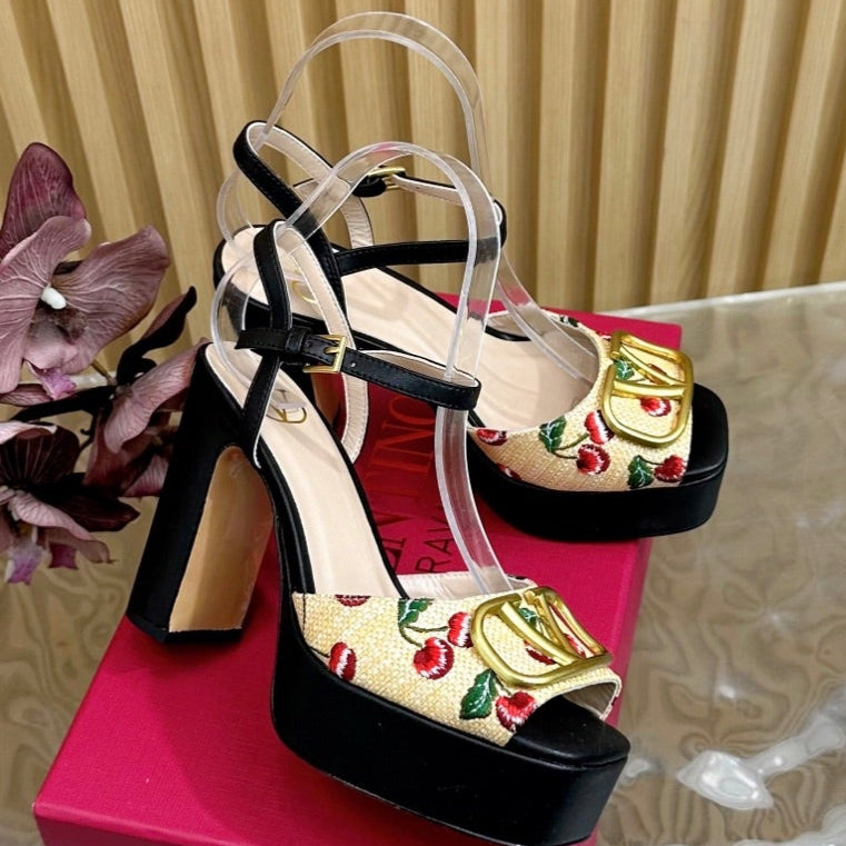 VT 2025 High Heels Sandals 110mm Black Calfskin 286490