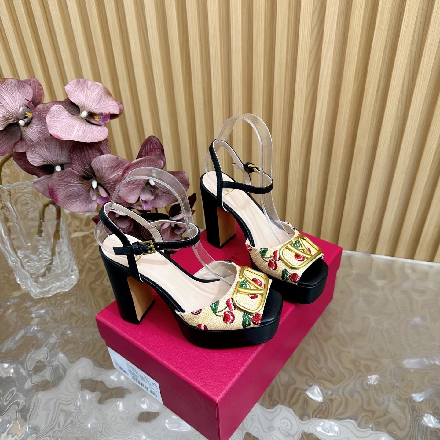 VT 2025 High Heels Sandals 110mm Black Calfskin 286490