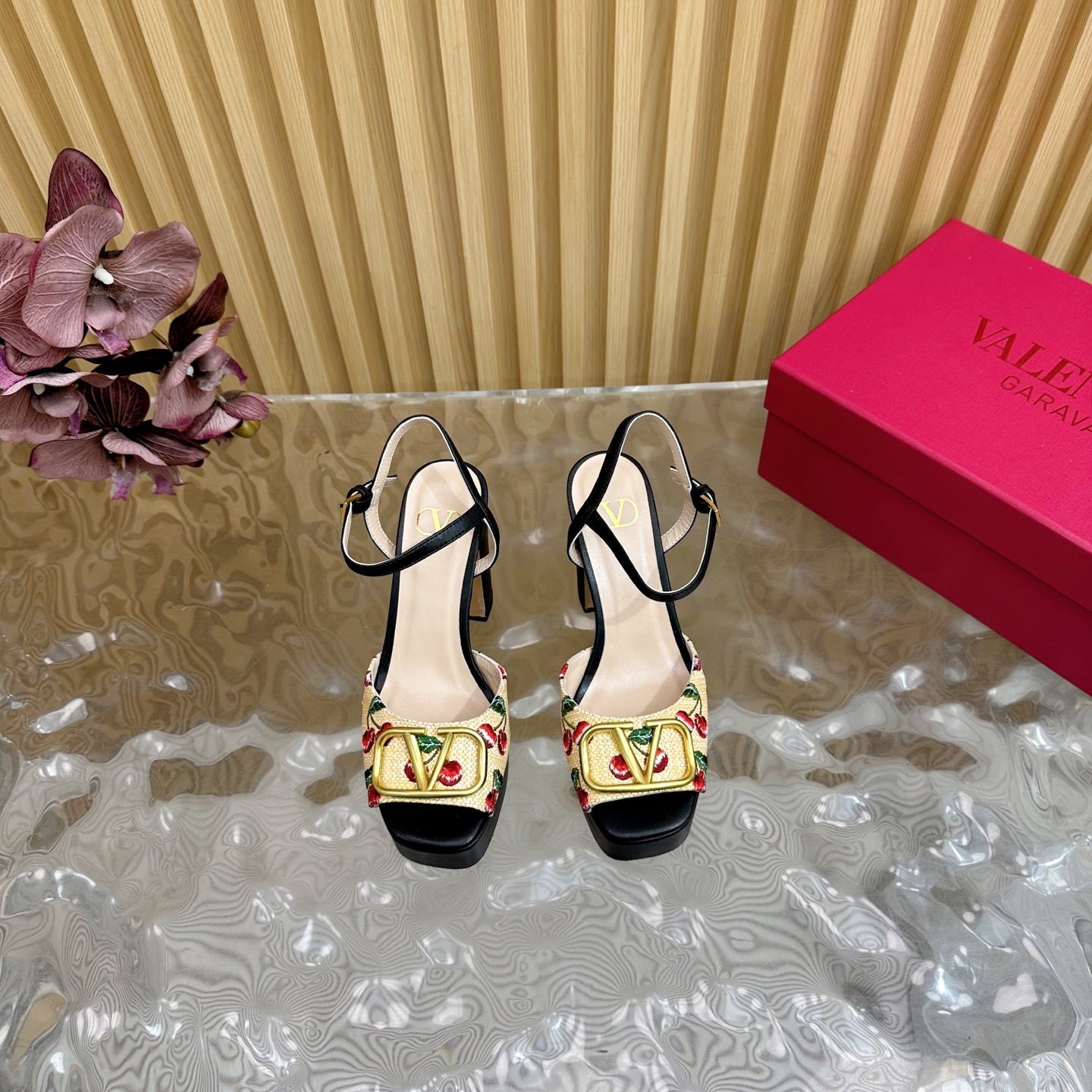 VT 2025 High Heels Sandals 110mm Black Calfskin 286490