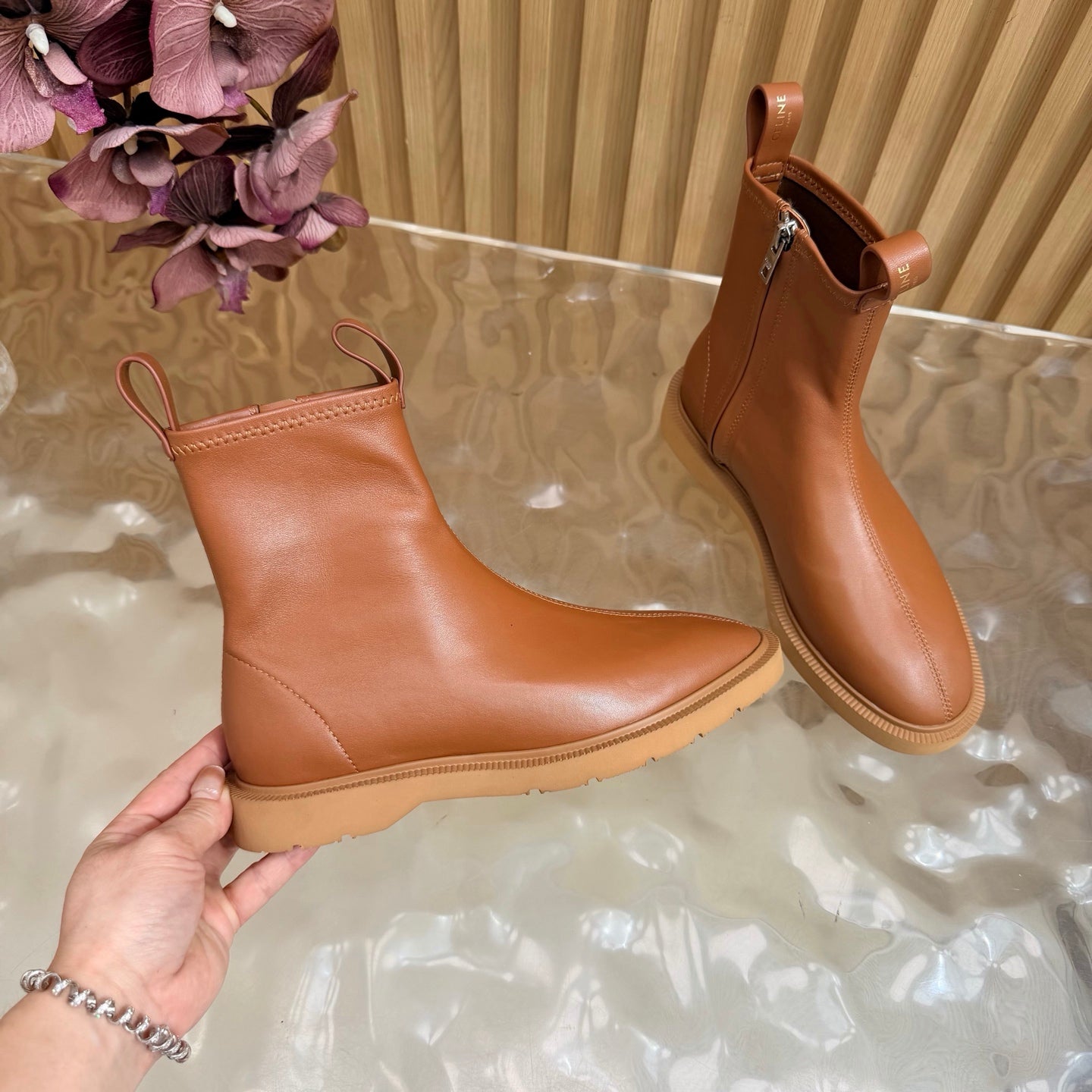 Celine 2026 Zipper Ankle Boots Suede Leather 995593