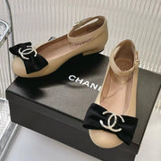 Chanel 2026 Mary Jane Ballet Flats Sheepskin Crystal CC Logo Bow 791131