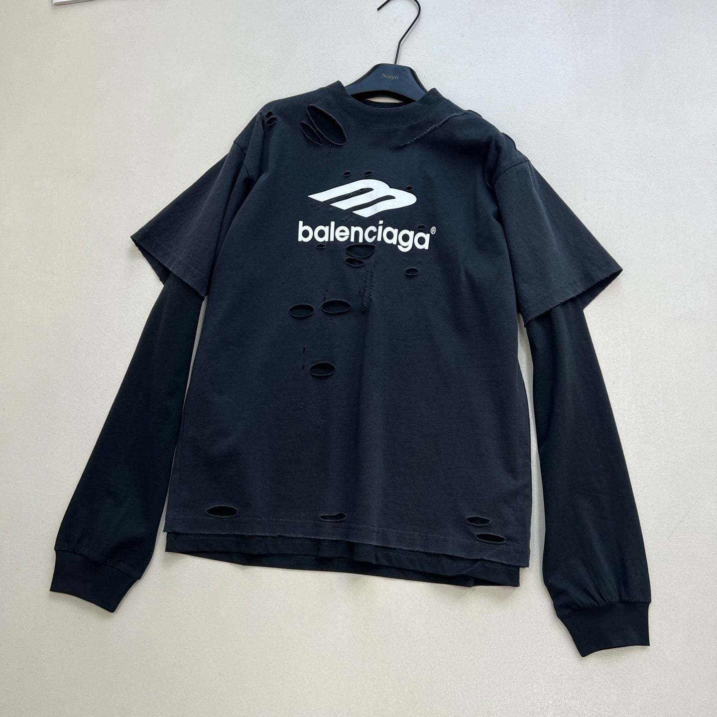 Balenciaga 25 Long-sleeved Tank Top Black Cotton 0035