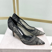 Jimmy 26s High Heel Pump 85 Black Lace Sheepskin 605956