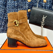 jill 60 ankle boot brown suede calfskin