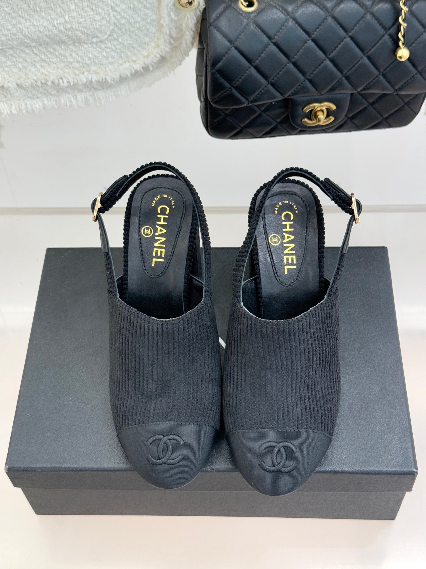 CC 26 Slingback Black Corduroy Grosgrain 609984