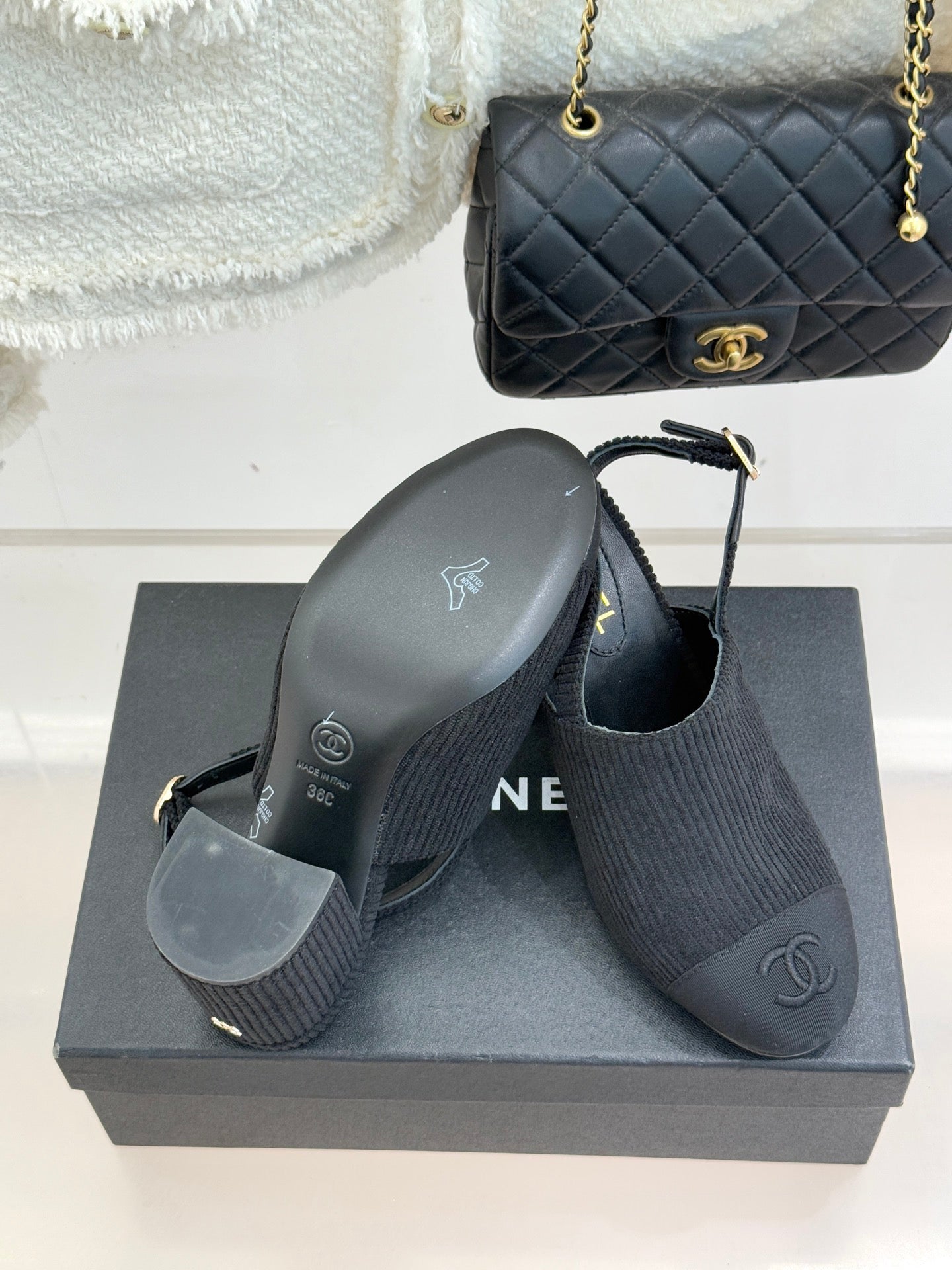 CC 26 Slingback Black Corduroy Grosgrain 609984