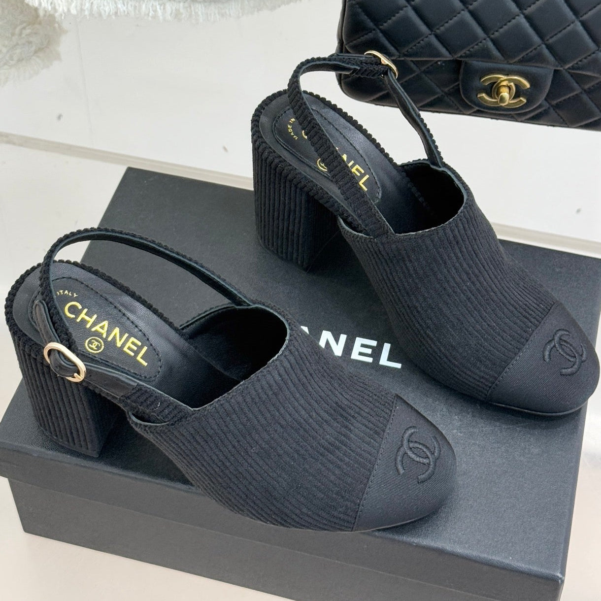 CC 26 Slingback Black Corduroy Grosgrain 609984