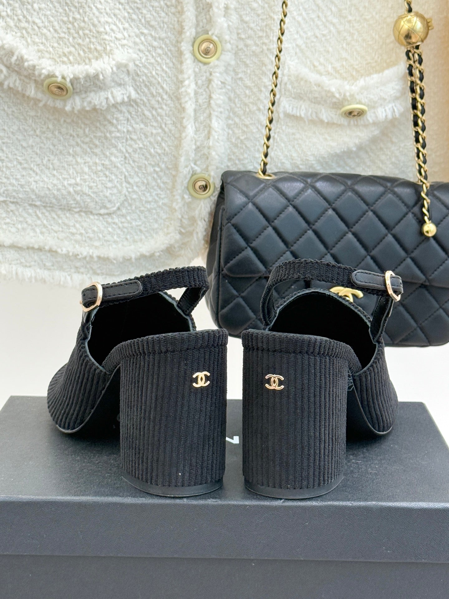 CC 26 Slingback Black Corduroy Grosgrain 609984