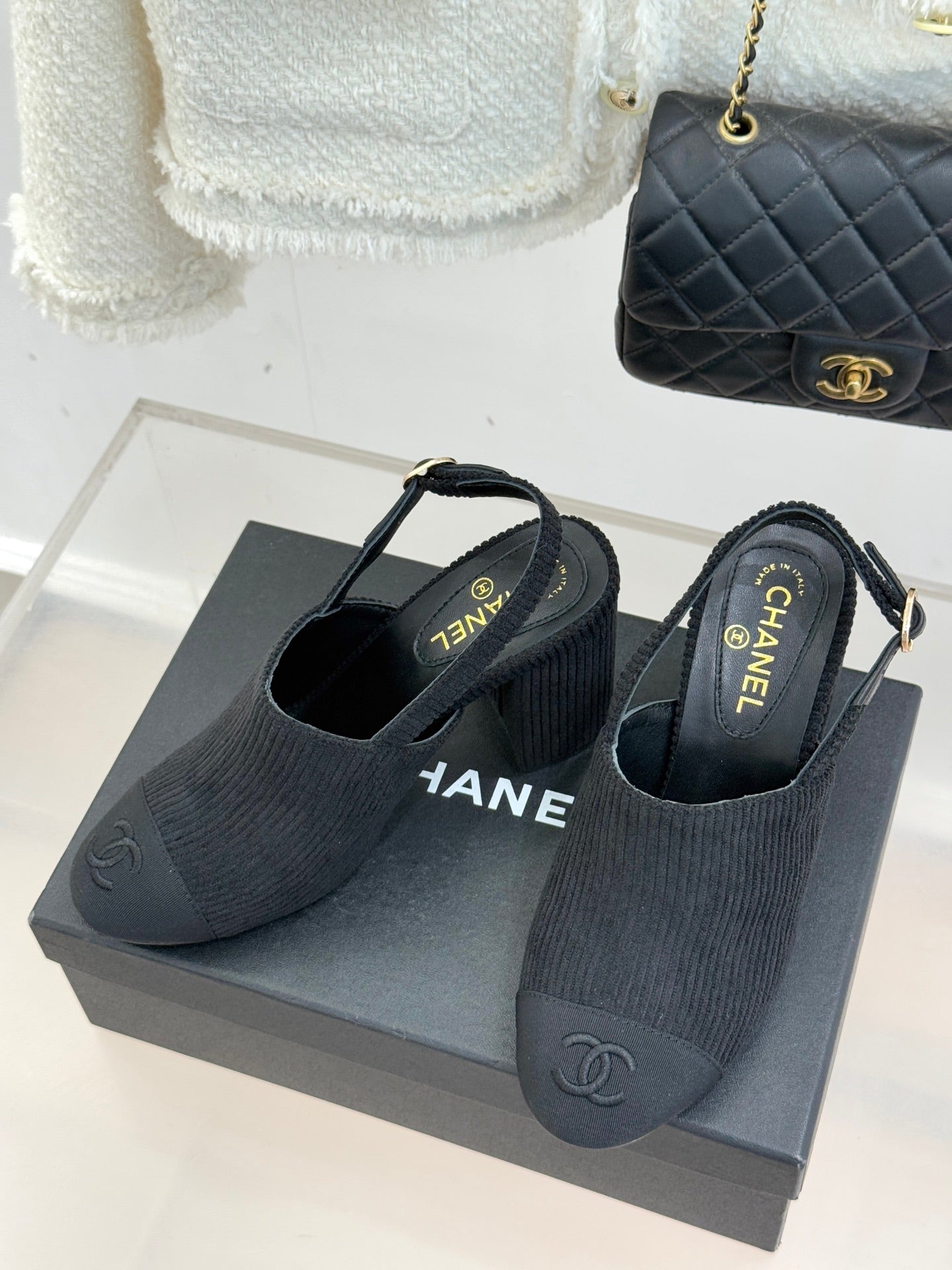 CC 26 Slingback Black Corduroy Grosgrain 609984