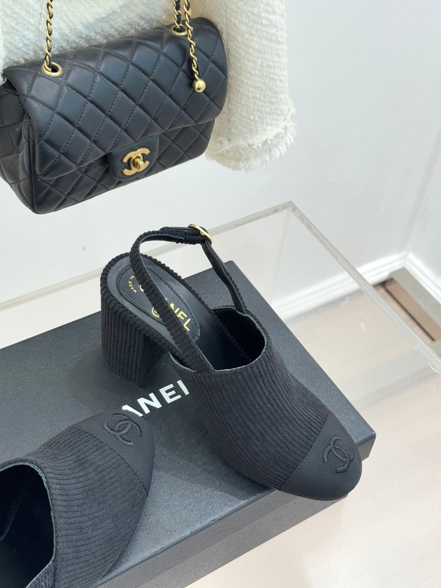 CC 26 Slingback Black Corduroy Grosgrain 609984