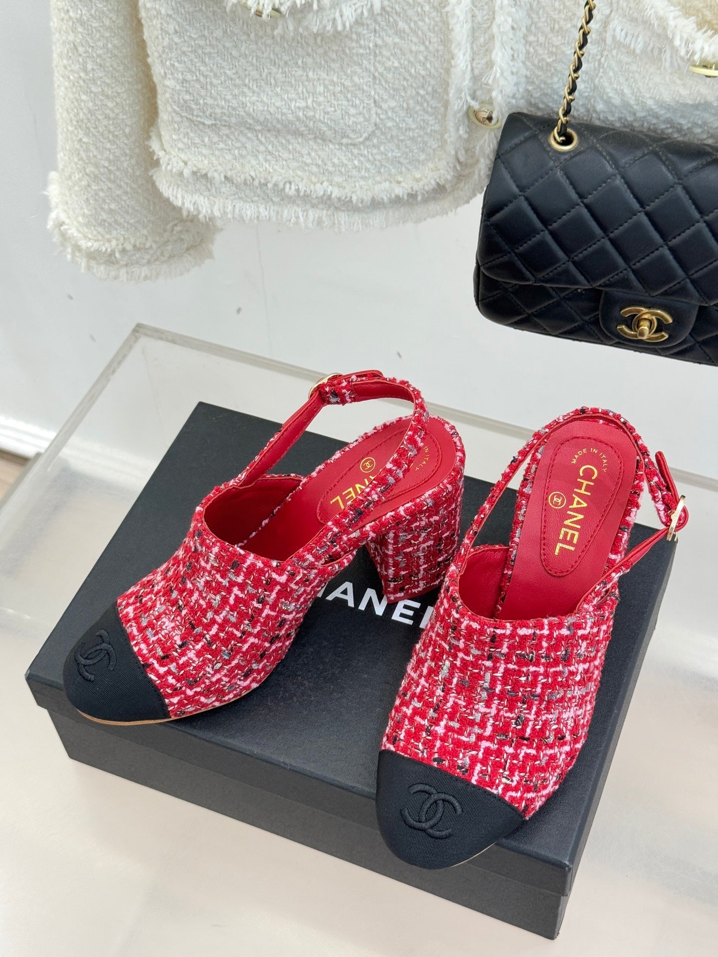 CC 26 Slingback Red Tweed Grosgrain 609986