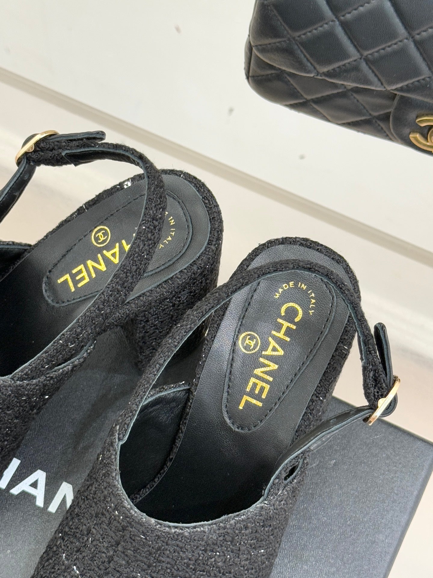 CC 26 Slingback Black Tweed Grosgrain 609988