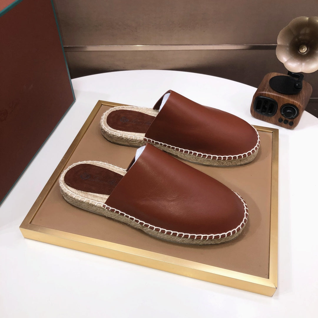 LP SEASIDE WALK MULE DEEP TAN CALFSKIN