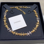 Chanel 2026 Gold and Silver Two-Tone Chain Double C Small Necklace Choker