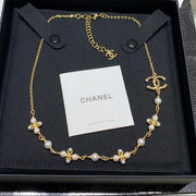 Chanel 2026 Gold Double C Pearl Necklace