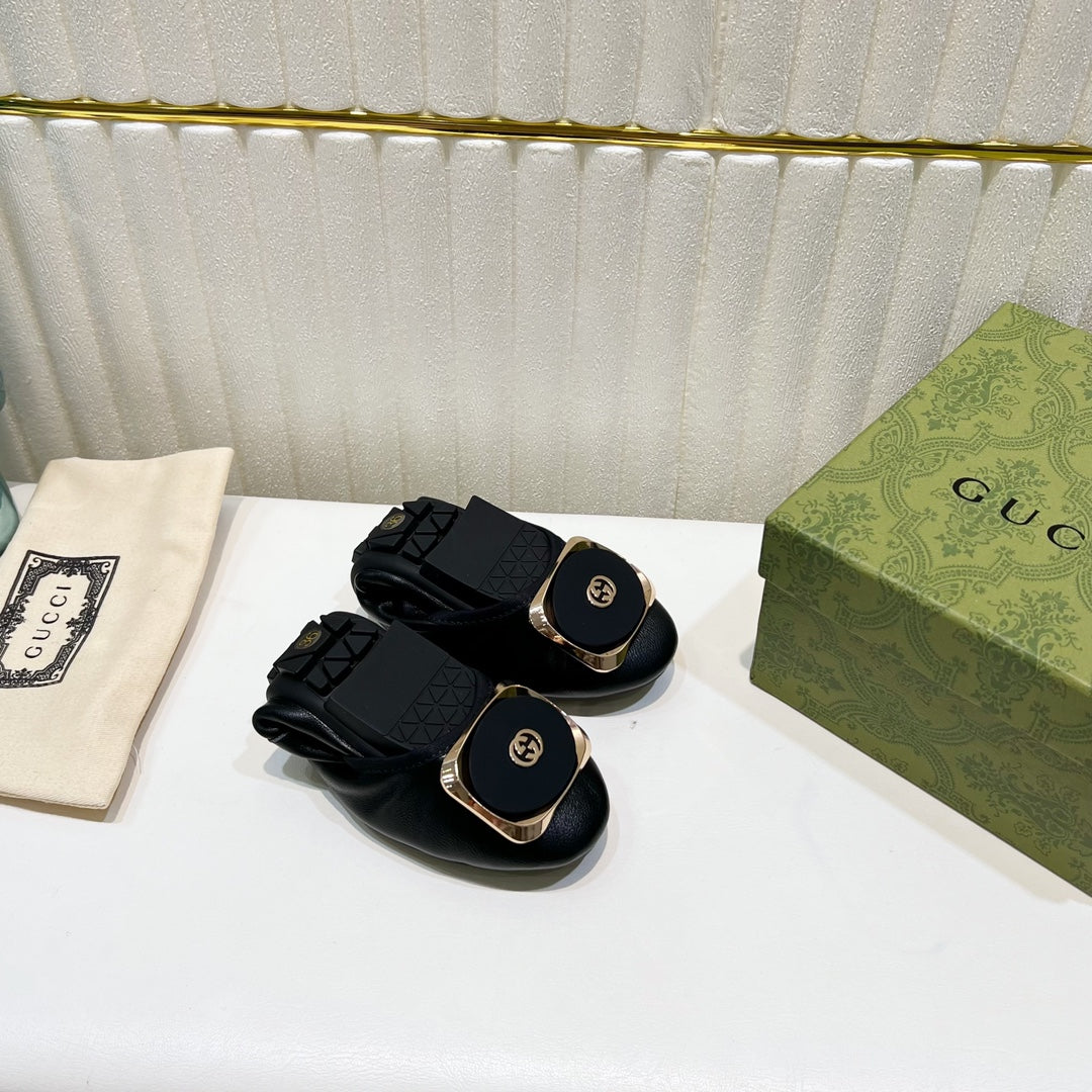 GG BALLET SUPER SLIM BLACK LAMBSKIN