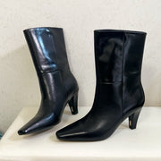 YSL 2025 Short Boot Black Calfskin 575014