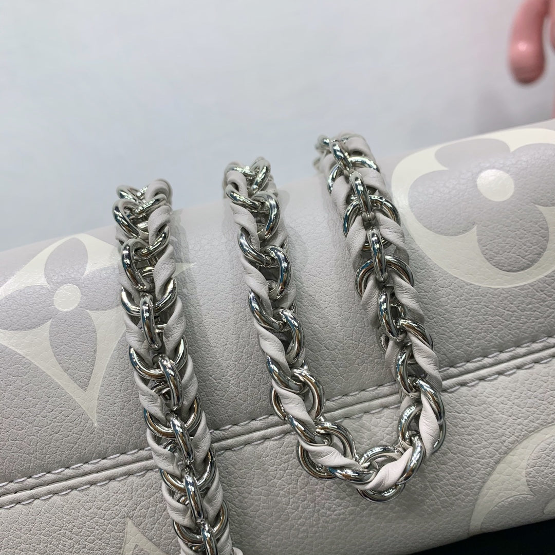 LV OnTheGo East West Gray Monogram Empreinte Leather 205497