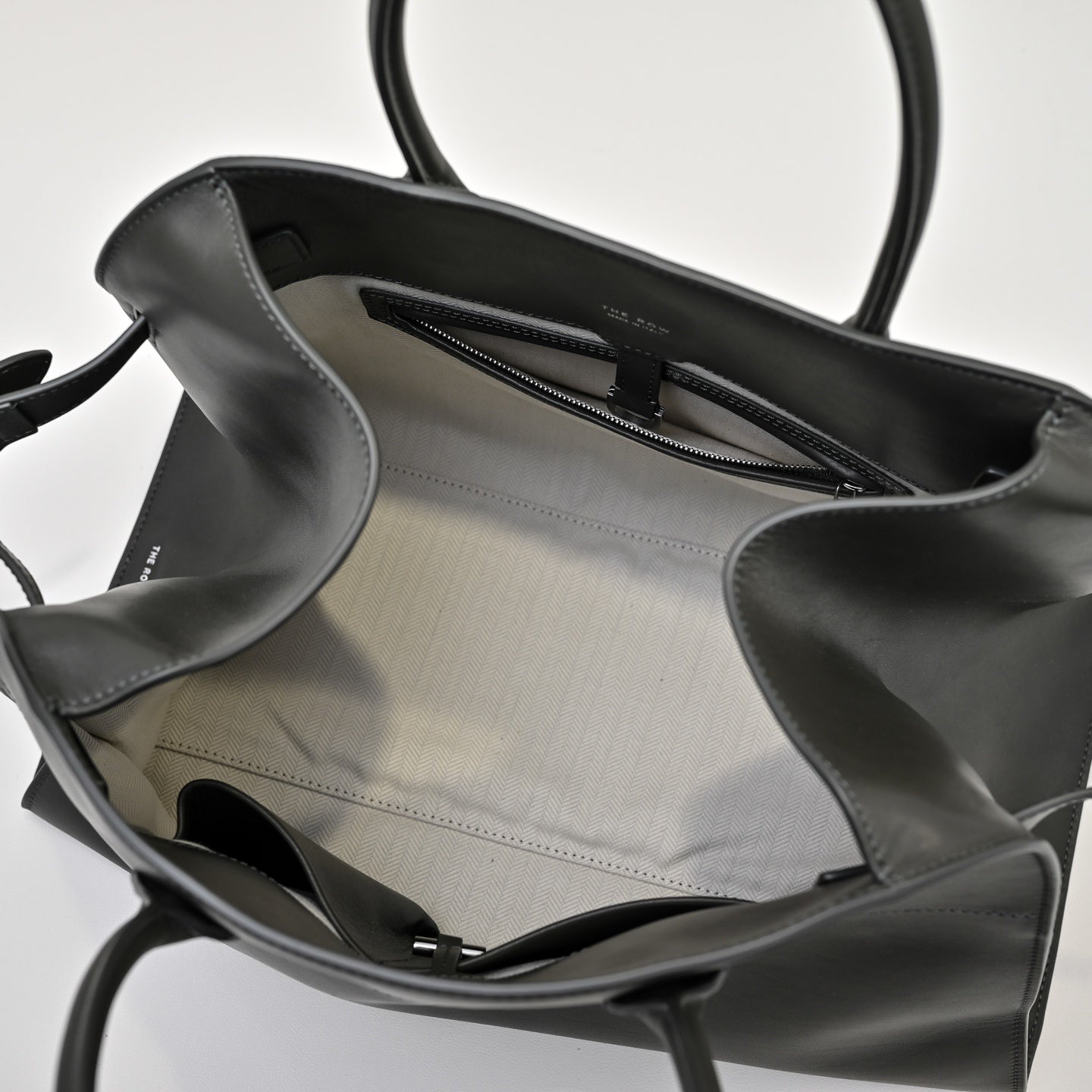 The Row Margaux 15 38cm Tote Bag In Calfskin