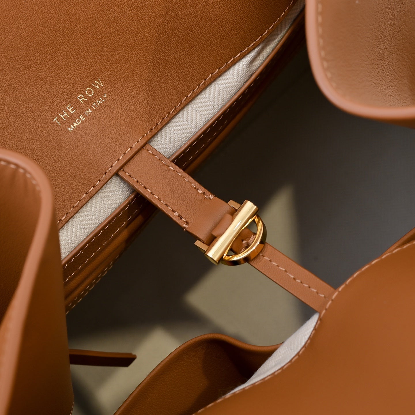 The Row Margaux 15 38cm Tote Bag In Calfskin