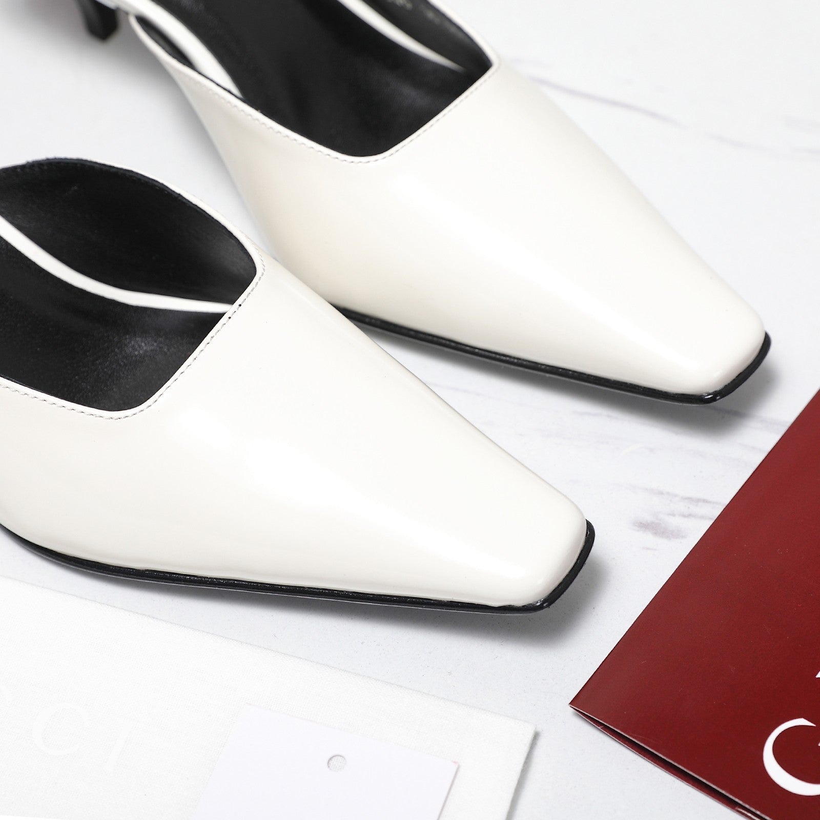 GG 26ss High Heel Mule 60 White Sheepskin 601084