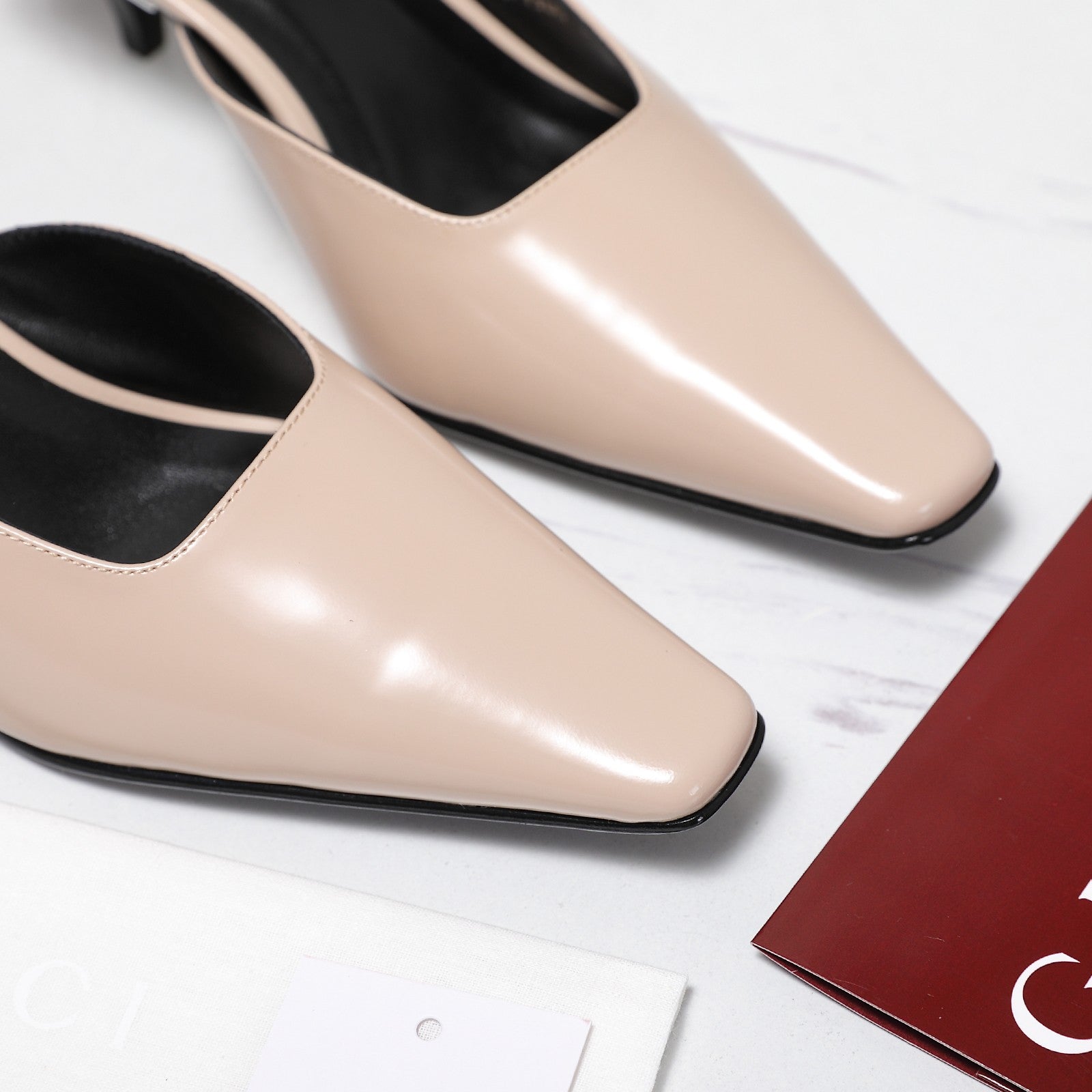 GG 26ss High Heel Mule 60 Light Beige Sheepskin 601085