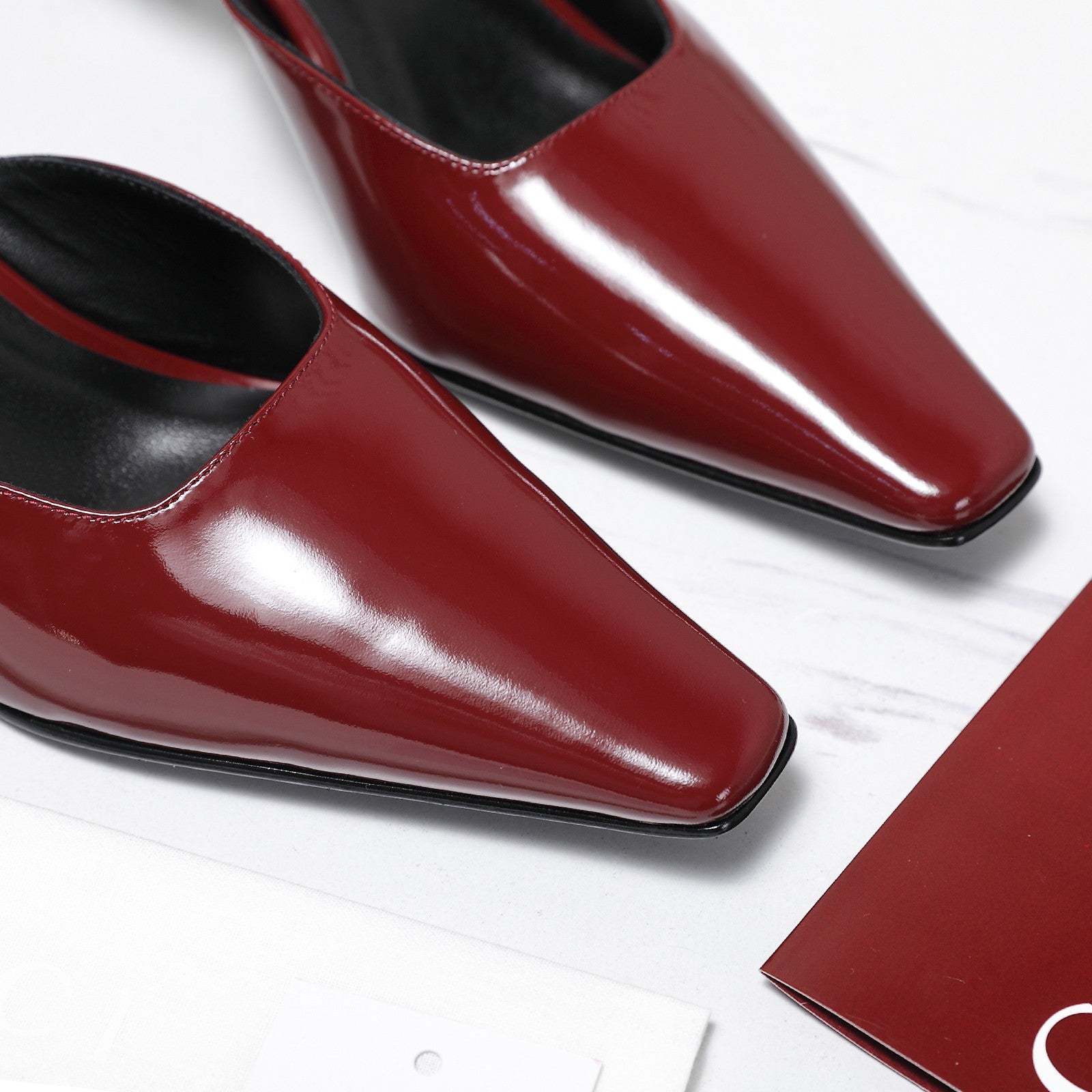 GG 26ss High Heel Mule 60 Dark Red Sheepskin 601086