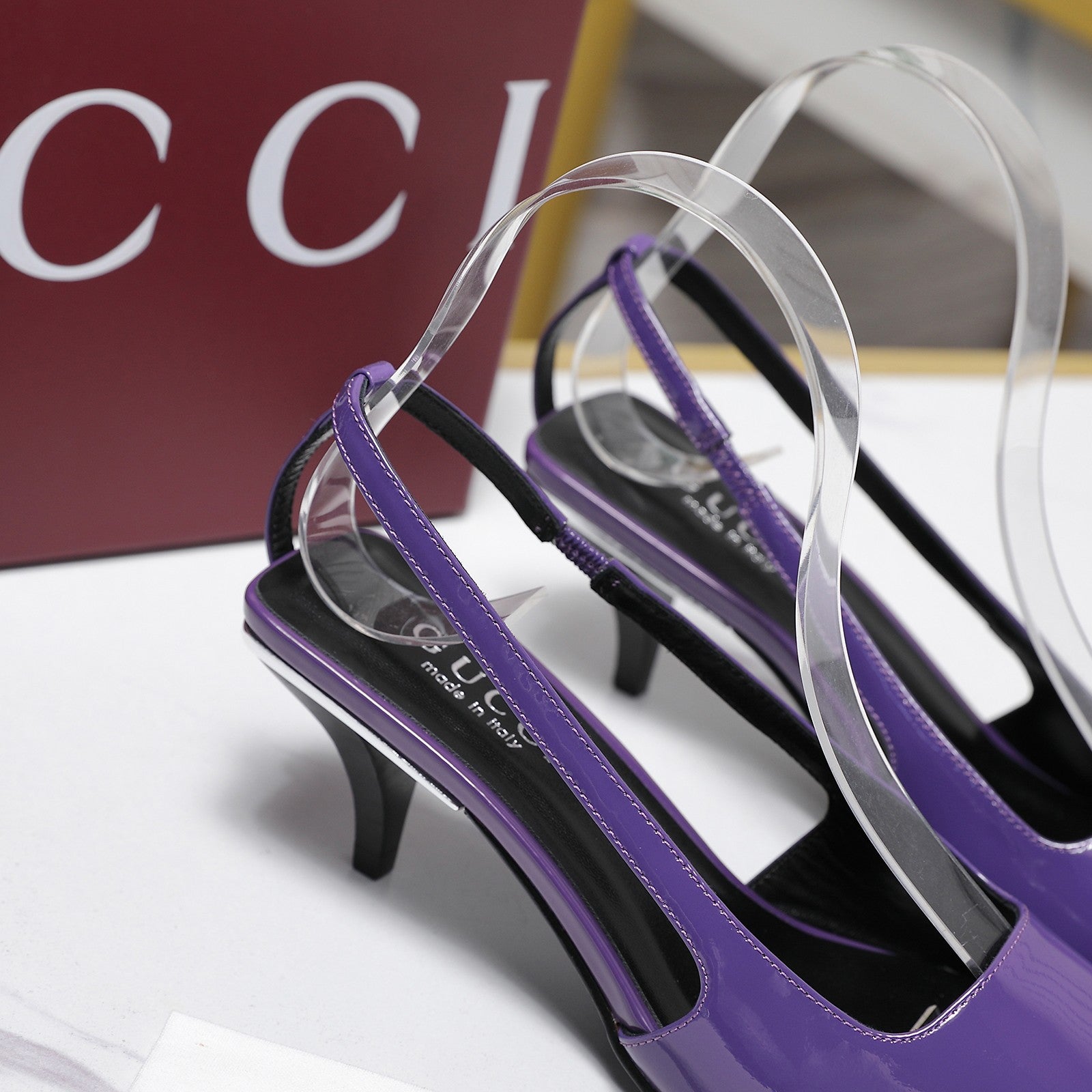GG 26ss Slingback 60 Purple Sheepskin 601091