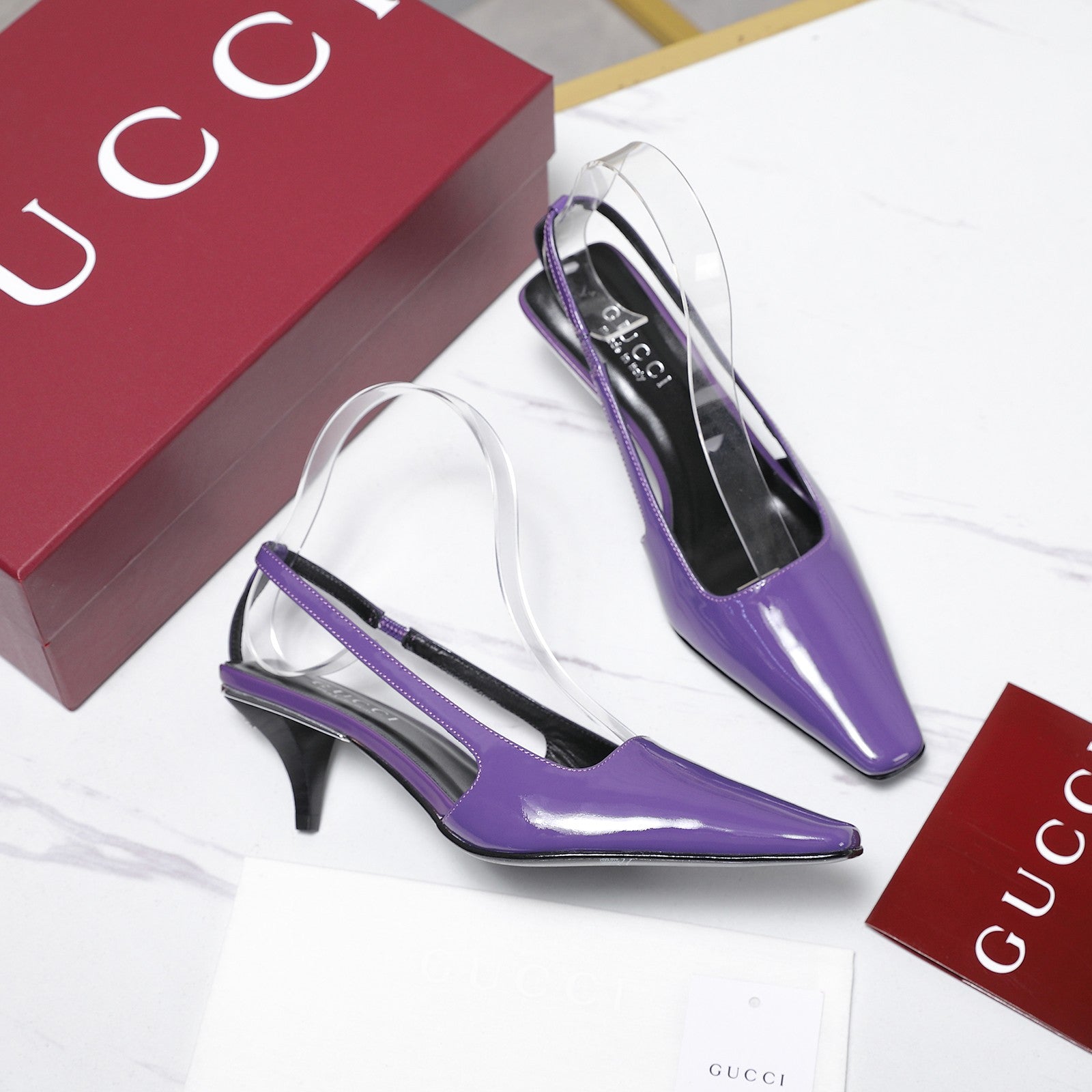 GG 26ss Slingback 60 Purple Sheepskin 601091