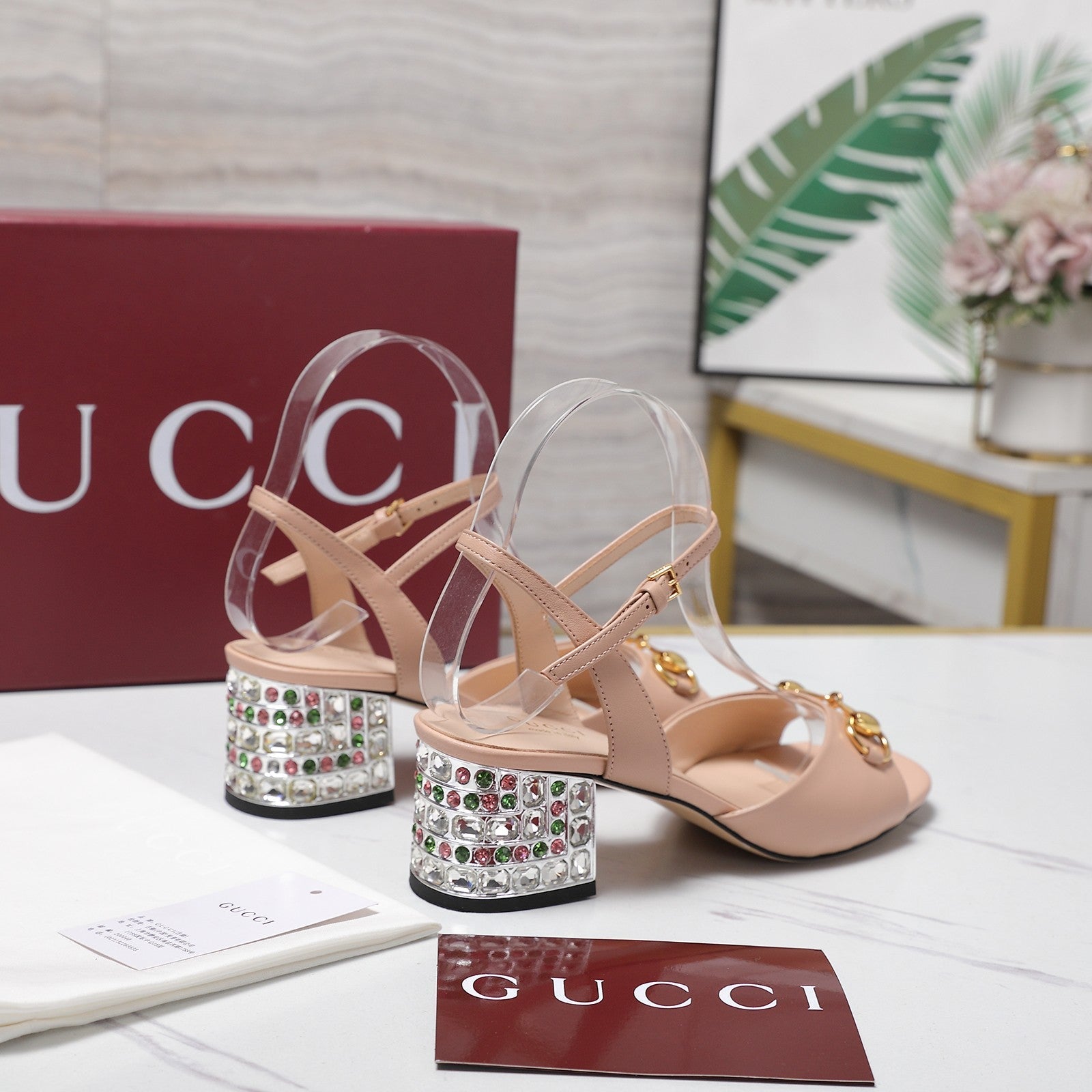 GG 26ss Sandals 55 Light Pink Beige Sheepskin 601096